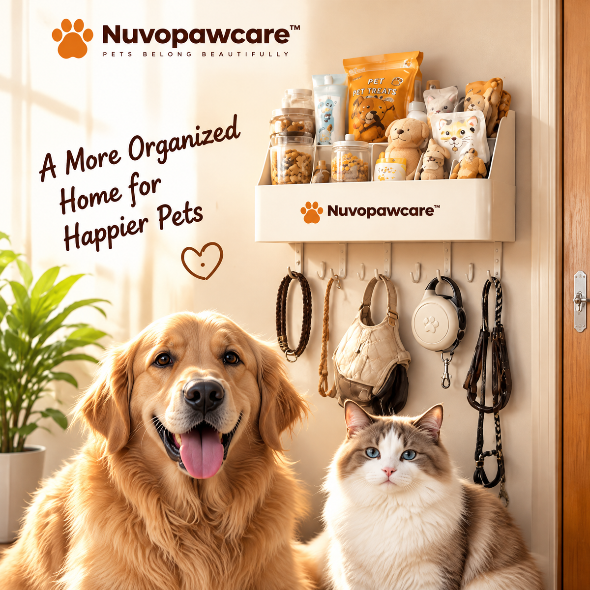 Nuvopawcare™ Wall Mounted Pet Organizer