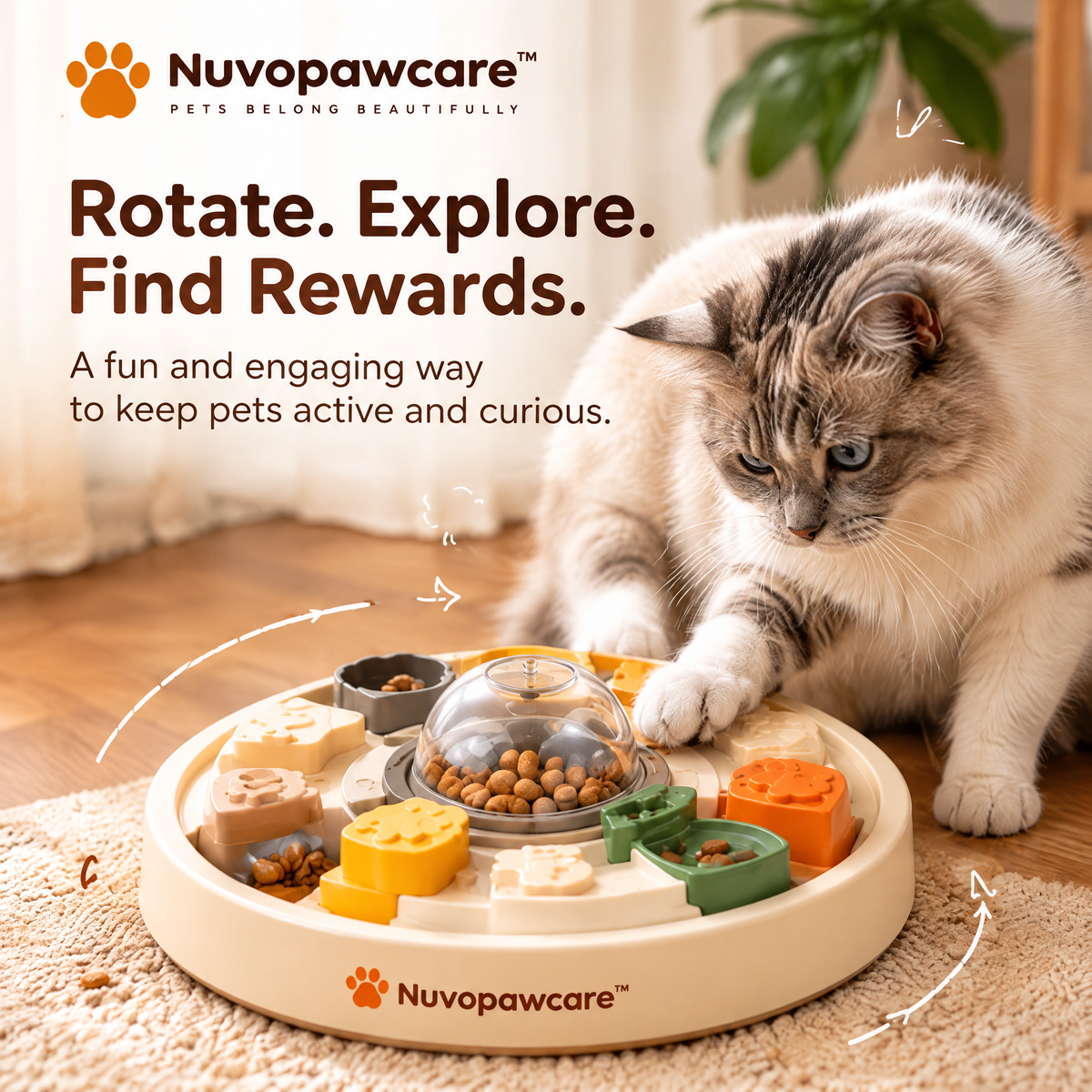 Nuvopawcare™ Rotating Puzzle Maze Toy
