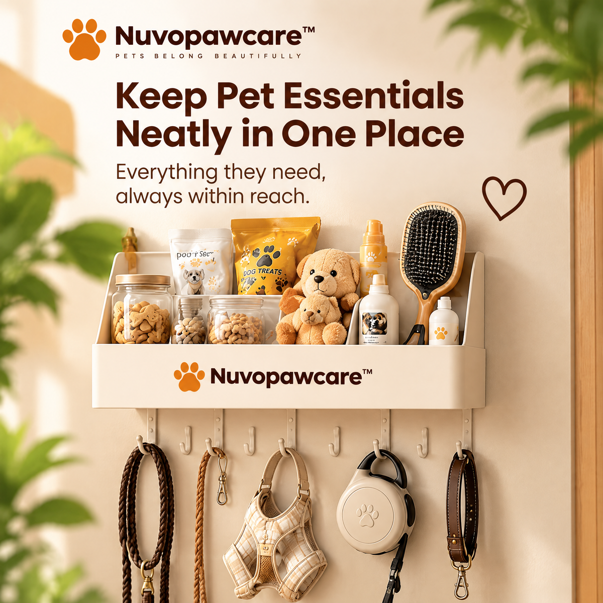 Nuvopawcare™ Wall Mounted Pet Organizer