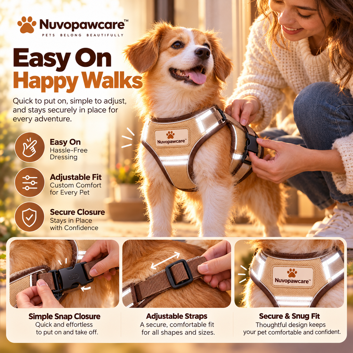 Nuvopawcare™ Reflective Safety Vest For Pets