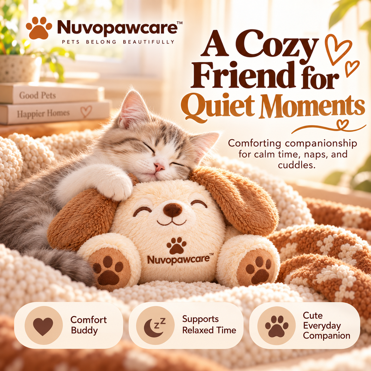 Nuvopawcare™ Calming Plush Companion Toy
