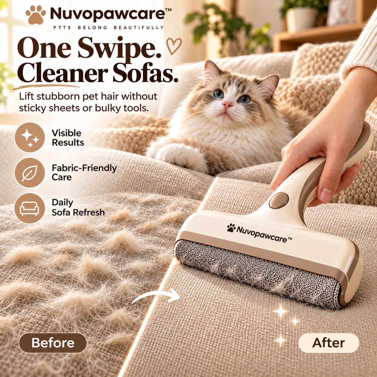 Nuvopawcare™ Pet Sofa Hair Cleaning Brush