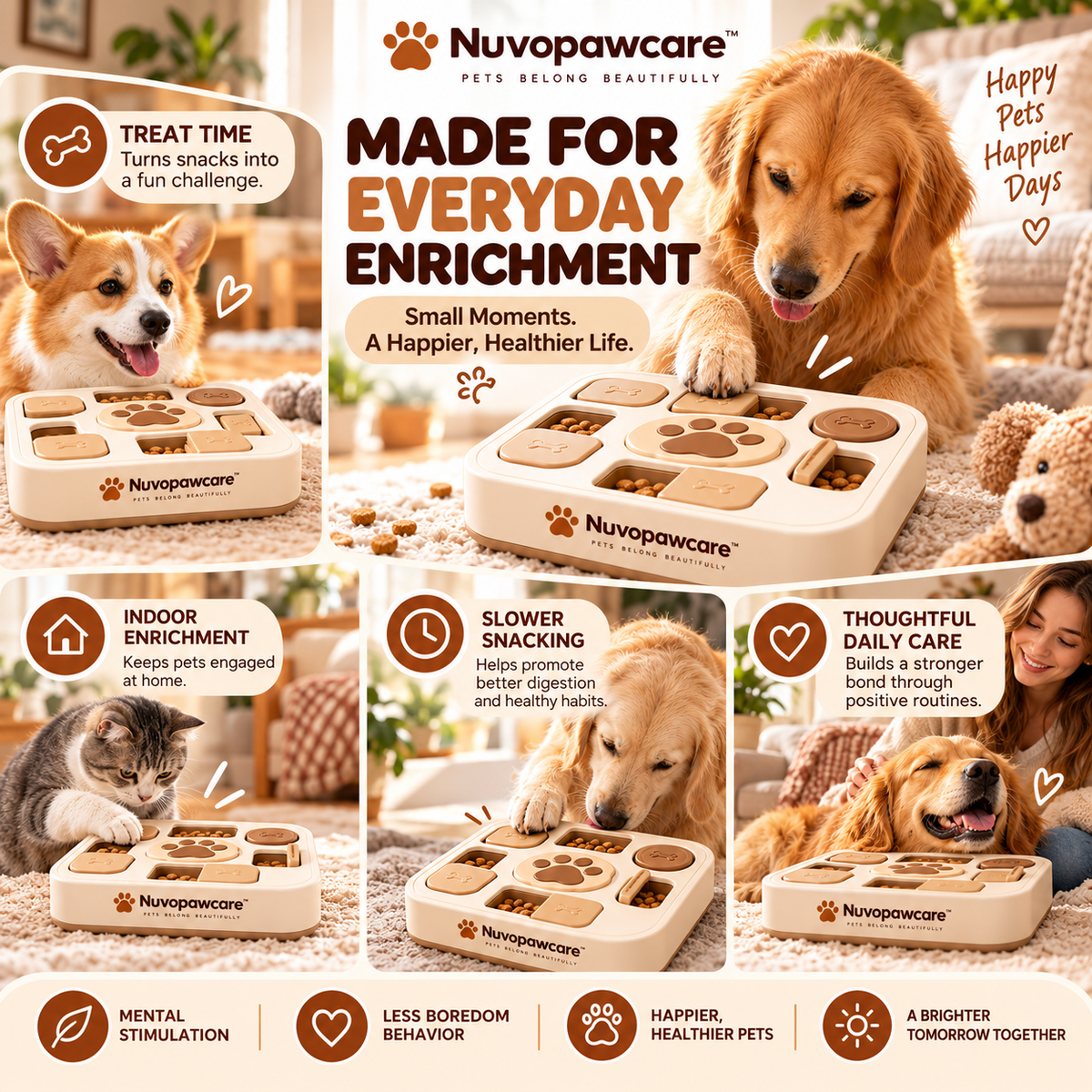 Nuvopawcare™ Interactive Treat Puzzle Box
